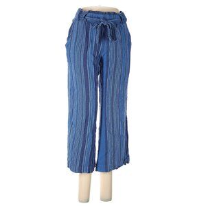 Indigo Rein Blue Wide-Leg Cropped Pants with Tie Belt
